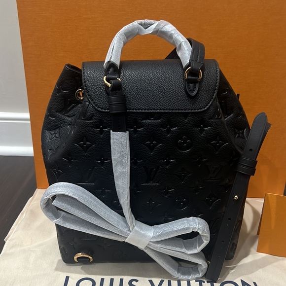 Louis Vuitton Black Montsouris Backpack Monogram Empreinte embossed leather. - Picture 3 of 5